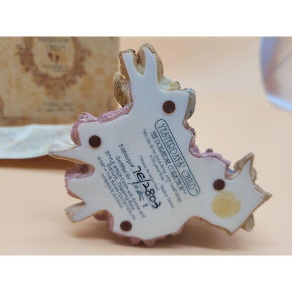 Boyds Bears Yesterday's Child Caitlin w/ Emma & Edmond Diapering Baby 1995 COA - Picture 3 of 3